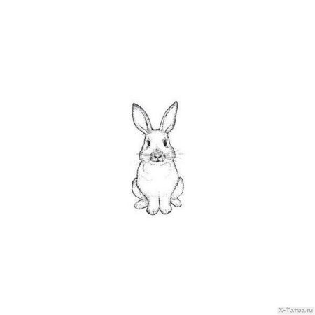 Тату кролик Минимализм