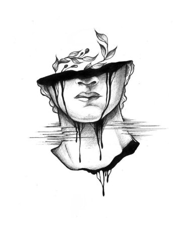 Необычные чёрно белые эскизы