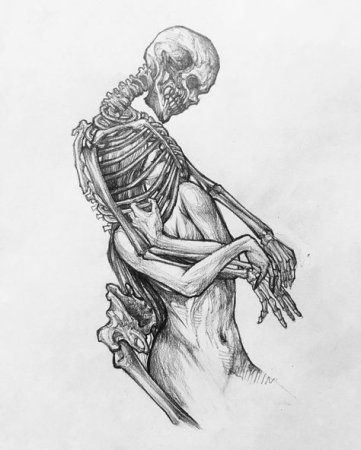 Скелет обнимает