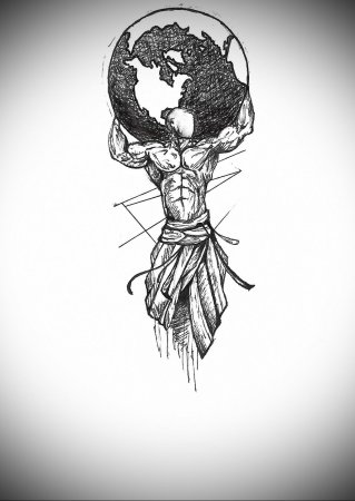 Атлант тату эскиз