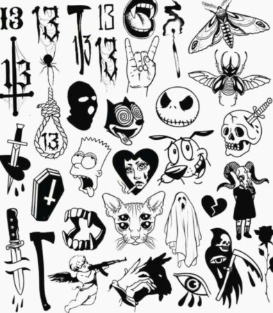 Мелкие тату эскизы