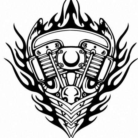 Тату мотоцикл эскиз