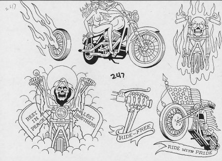 Татуировки байкеров эскизы