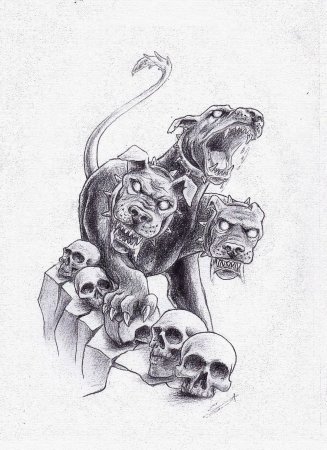 Аид и Цербер тату