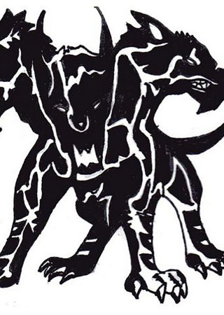 Цербер тату эскиз