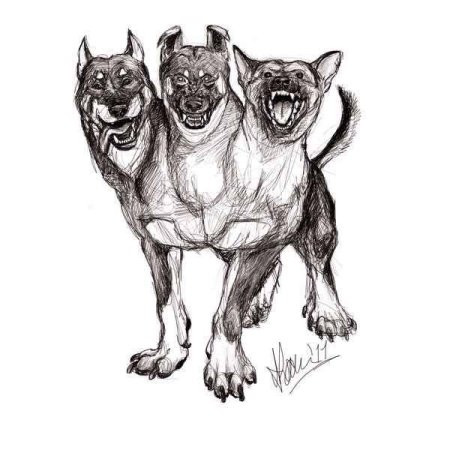 Тату трехголовый Цербер