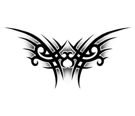 Эскиз тату бабочка на пояснице