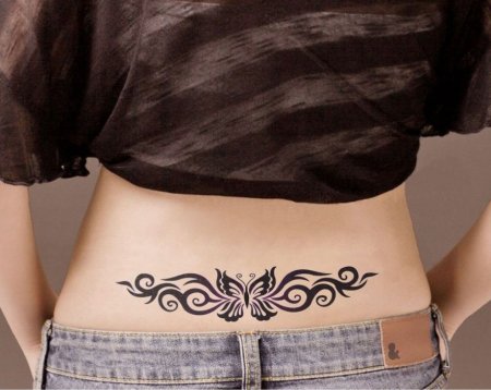 Тату на пояснице для девушек эскизы