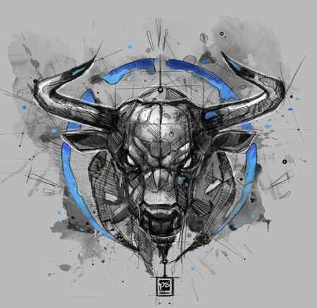 Телец Taurus бык тату