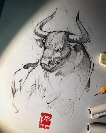 Тату быка эскизы