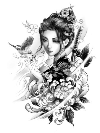 Татуировка гейша