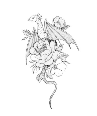 Тату дракон эскизы для девушек