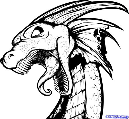 Дракон карандашом