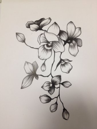 Тату Орхидея эскизы
