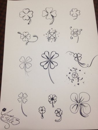 Тату Клевер маленькая эскиз