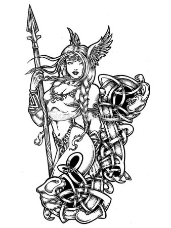 Ангел воин Валькирия Татуировка