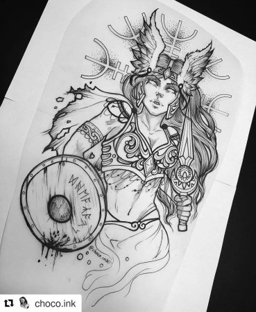 Валькирия Скандинавская мифология тату