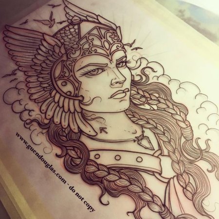 Татуировка Валькирия эскиз