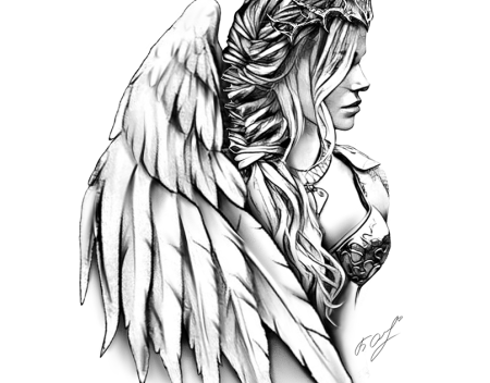 Валькирия рисунок карандашом