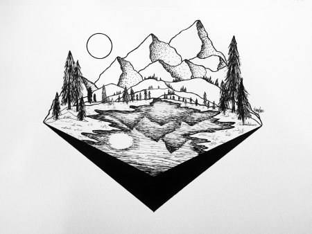 Горы рисунок