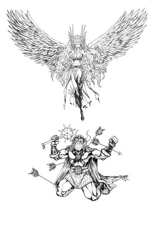 Валькирии тату эскизы в цвете
