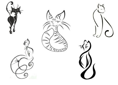 Тату кошка эскизы