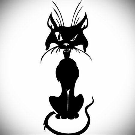 Тату черная кошка