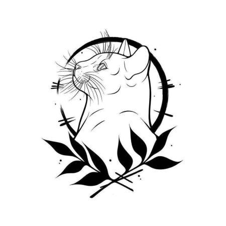 Тату кошка эскизы