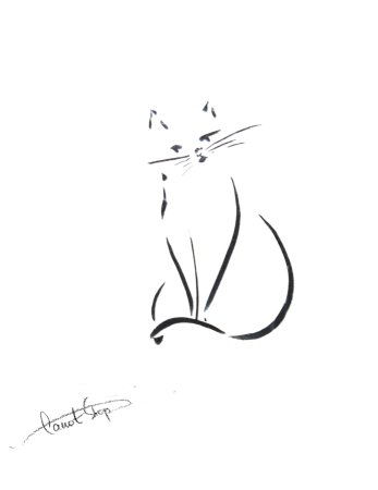 Тату кошка эскизы простые