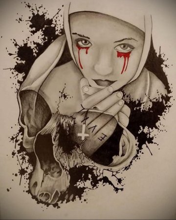 Монахиня рисунок
