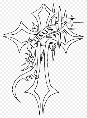 Тату крест раскраска
