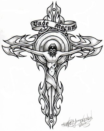 Крест тату эскиз