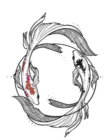 Тату рыбы Инь Янь