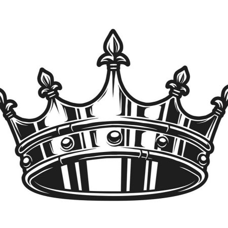 Тату корона черно белая
