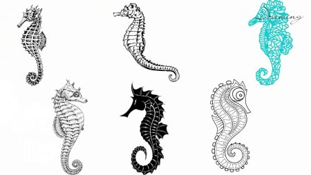 Мини тату морской конек