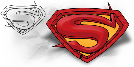 Нарисовать знак Супермена