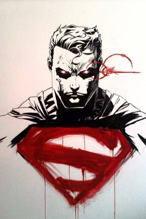 Цифра 7 трафарет Superman