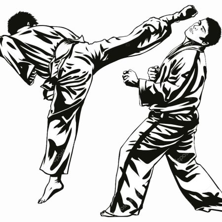 Рукопашный бой на белом фоне