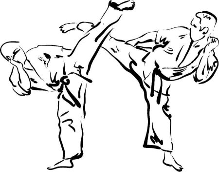 Рукопашный бой на белом фоне