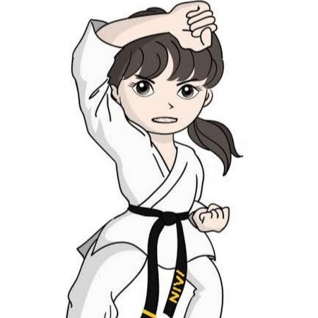 Рисунок каратистки девушки