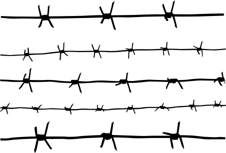 Колючая проволока на черном фоне