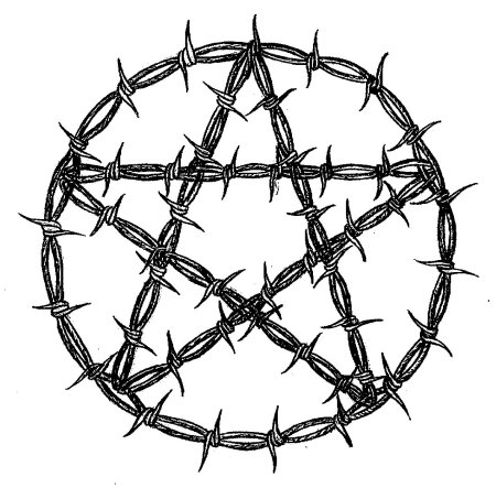 Проволока с шипами без фона