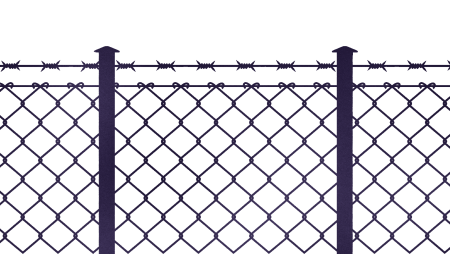 Решетка с колючей проволокой