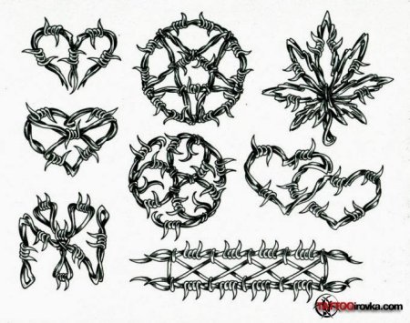 Колючая проволока тату эскиз