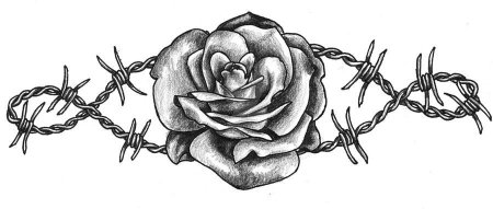 Тюремные наколки роза за колючей проволокой