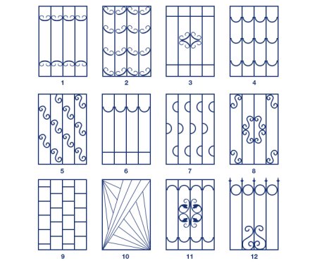 Решетки оконные 3600*1750мм чертежи