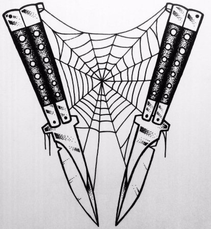 Нож бабочка эскиз