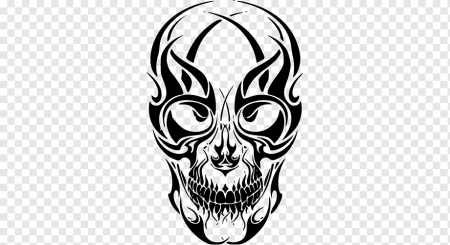 Тату череп на белом фоне