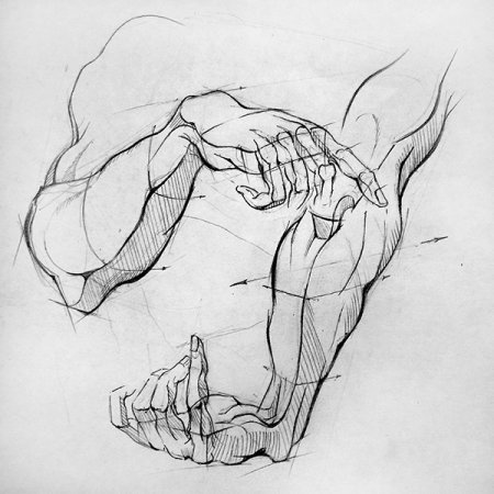 Наброски рук академические