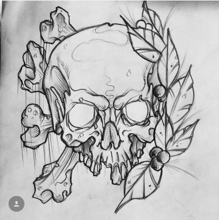 Череп тату эскиз